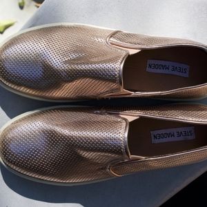 Rose Gold slip on sneakers by Steve Madden